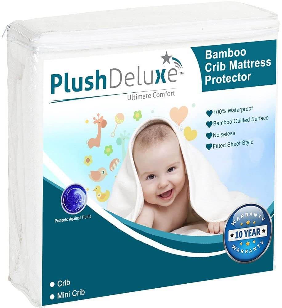 protector de colchon de cuna Plush Deluxe bambu
